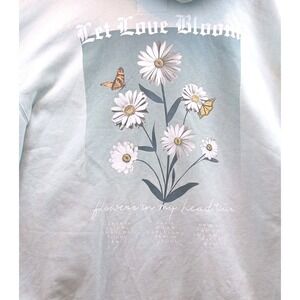 Hollister California Embroidered Flower, Butterfly Off White   Hoodie Women XL